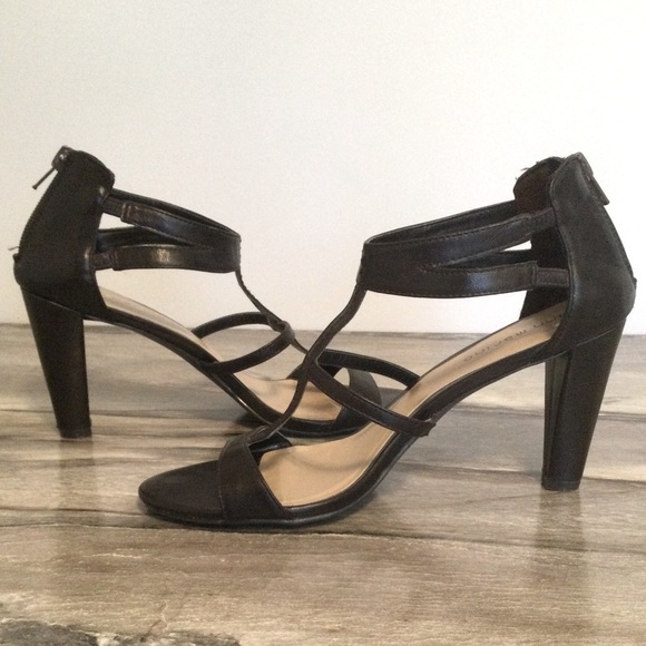 Ann Marino 7.5 Brown Open Heels Straps Zipper Sandals - Picture 7 of 13